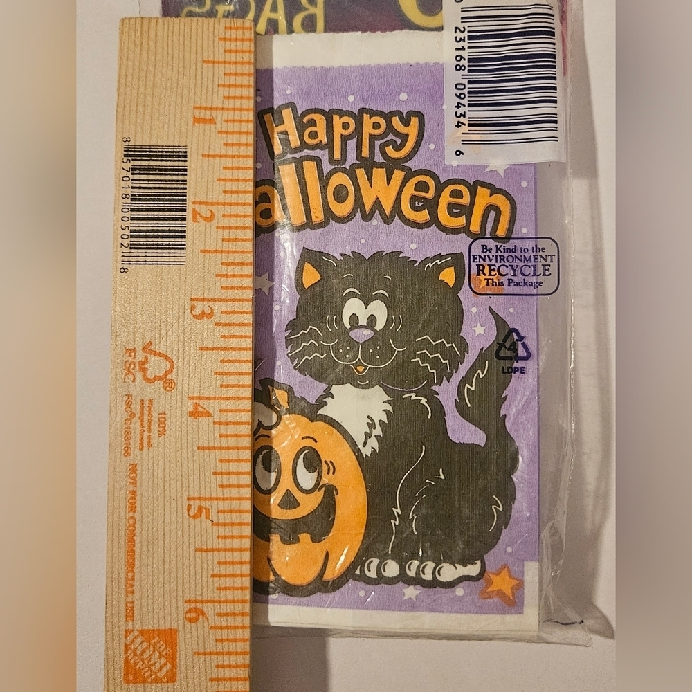 Vintage Halloween 1995 Trick Or Treat Goodie Bags Lot 2 Sets Of 40 Cat Pumpkin - Picture 9 of 11